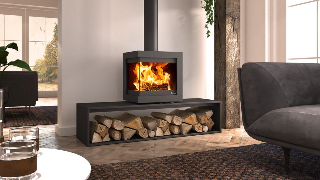 Salamandra a lenha BIOJAQ DG BORA CORNER STRAIGHT PLATEAU