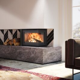 Recuperador de calor a lenha de canto BIOJAQ DG INSTYLE CORNER SLIM