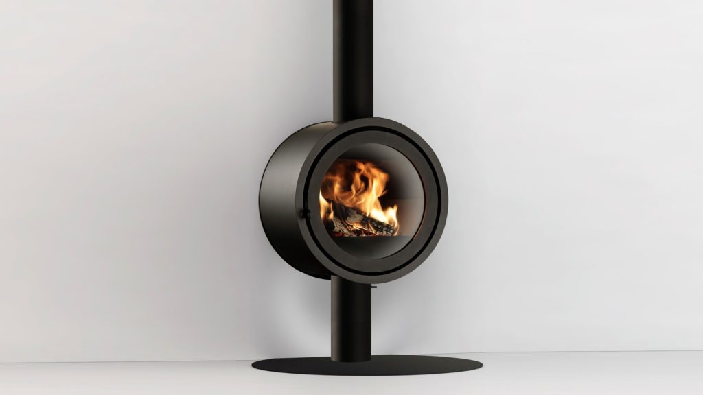 Salamandra a lenha de uma frente BIOJAQ DG ODIN WALL de chão