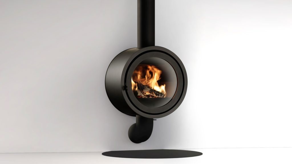 Salamandra a lenha de uma frente BIOJAQ DG ODIN WALL de parede