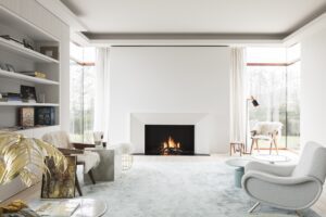 Lareira a gás de combustão aberta